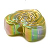 Metal Enlaced Heart Rose Opaque Acrylic Bead OACR-Q190-01B-2
