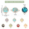   28pcs 7 colors Glass Connector Charms GLAA-PH0002-56P-2