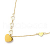 Ion Plating(IP) Rhinestone Heart Pendant Necklace NJEW-M199-03G-4