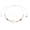 Cylinder Glass Seed Beaded Braided Bead Bracelets BJEW-MA00171-05-3