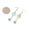 Natural Green Aventurine Butterfly Dangle Earrings EJEW-JE06317-02-3