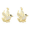 Brass Micro Pave Clear Cubic Zirconia Pendants ZIRC-N039-243-2