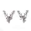 Brass Micro Pave Clear Cubic Zirconia Pendants ZIRC-I030-13P-2