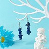 Natural Lapis Lazuli Chip Beads Dangle Earrings EJEW-JE04649-12-2