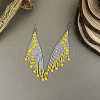 Bohemian Style Glass Beads Tassel Dangle Earrings DX7954-3