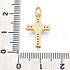Brass Micro Pave Clear Cubic Zirconia Pendants KK-N268-11G-3