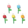 Grade A Round Glass Seed Beads Acrylic Flower Charms PALLOY-MZ00690-1