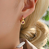Fashionable Classic Stainless Steel Teardrop with Evil Eye Hoop Earrings DM1893-1