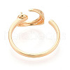 Moon Brass Micro Pave Clear Cubic Zirconia Cuff Ring Settings KK-T076-23G-3
