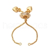 Brass Micro Pave Clear Cubic Zirconia Cord Ends KK-A214-33G-1