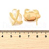 Brass ABC Plastic Imitation Pearl Stud Earrings EJEW-S270-01G-3