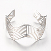 Tarnish Resistant 304 Stainless Steel Filigree Cuff Bangles STAS-S060-13-1