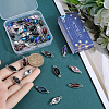 SUNNYCLUE 42Pcs 7 Colors Alloy Glass Connector Charms FIND-SC0009-55-3
