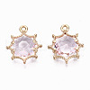 Faceted Glass Pendants X-GLAA-S191-002C-G-NR-2