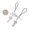 4 Pairs 4 Colors Tibetan Style Alloy Mobile Straps HJEW-JM03007-3