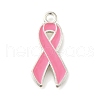 Breast Cancer Pink Awareness Ribbon Theme Alloy Enamel Pendants ENAM-C026-01A-S-1