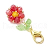 7Pcs 7 Colors Glass Pendants Decorations HJEW-MZ00249-4