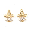 Brass Micro Pave Clear Cubic Zirconia Charms KK-B137-18G-1