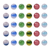 6 Style Spray Painted Glass Beads Strands GGLA-YW0001-08-2