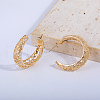 C-Shaped with Hollow Flower Brass Stud Earrings AN6879-3