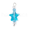 Gradient Color Baking Paint Transparent Glass & Seed Beaded Starfish Connector Charms PALLOY-JF03848-3