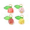 4Pcs Flower Shape Synthetic Shell Charms PALLOY-JF03862-1