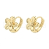 Flower Brass Hoop Earrings EJEW-Z102-01G-4