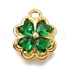Brass Micro Pave Cubic Zirconia Pendants KK-D385-01G-02-4