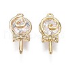 Brass Cubic Zirconia Pendants X-KK-N231-185-NF-3