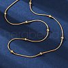 PVD Vacuum Plating 304 Stainless Steel Round Snake Chain Necklaces STAS-A051-08G-1