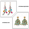 ANATTASOUL 2 Pairs 2 Style Rhinestone Christmas Tree & Leaf Dangle Stud Earrings EJEW-AN0001-99-3