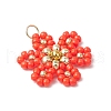 Glass Seed Beaded Flower Pendants PALLOY-MZ00712-03-3