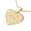 Clear Cubic Zirconia Heart Pendant Necklace NJEW-O125-33G-1