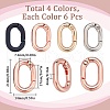 SUNNYCLUE 24Pcs 4 Colors Alloy Spring Gate Rings FIND-SC0007-20-2