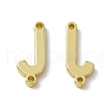 Rack Plating Brass Letter Connector Charms KK-C007-38G-J-2