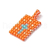 2 Pcs Glass Seed Bead Pendants PALLOY-MZ00246-05-4