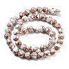 Synthetic Gold Line Turquoise Beads Strands G-H026-01E-01-2