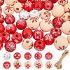 SUNNYCLUE Painted Natural Wood European Beads WOOD-SC0001-83-1