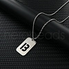 Rectangle with Hollow Out Letter 201 Stainless Steel Pendant Necklaces FS-WG34D20-20-1