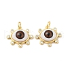 Brass Micro Pave Clear Cubic Zirconia Pendants ZIRC-E006-04G-01-2