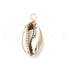 Electroplated Natural Cowrie Shell Pendants PALLOY-JF03912-3