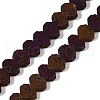Electroplated Natural Lava Rock Beads Strands G-Q1009-G01-02-2