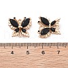 Brass Glass Connector Charms KK-B125-08G-4