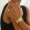 Elegant Brass Cuff Bangle & Rings Sets with Irregular Texture Design for Women's Party Accessories KU8718-2