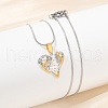 304 Stainless Steel Two Tone Pendant Necklaces for Women NJEW-S445-01F-GP-1
