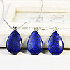 Teardrop Natural Lapis Lazuli Pendant Necklaces & Dangle Earrings Sets FS-WGAC060-07-1