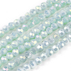 Faceted(32 Facets) Round Full Rainbow Plated Electroplate Glass Beads Strands EGLA-J130-FR17-1