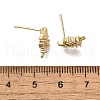 Brass with Cubic Zirconia Stud Earrings Finding KK-Q048-14G-3