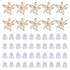 DICOSMETIC 10Pcs Brass Cubic Zirconia Ear Stud Findings KK-DC0004-33-1