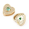 Brass Micro Pave Cubic Zirconia Slide Charms ZIRC-I068-15G-2